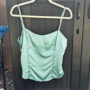 Express Silk Cami Size Large Adjustable Straps 100% Silk Turquoise